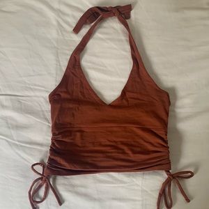 brown Hollister halter top